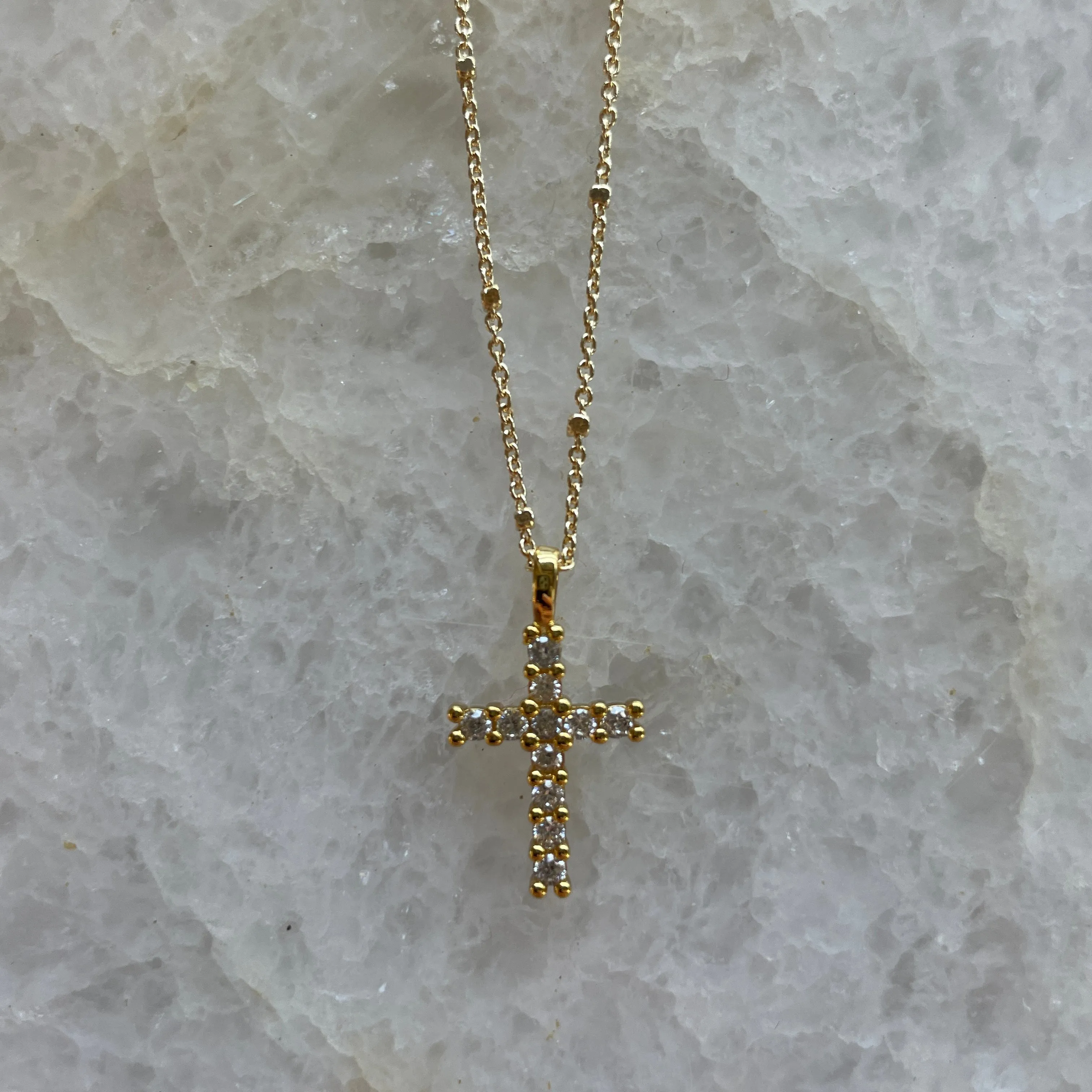 Pave Cross Necklace