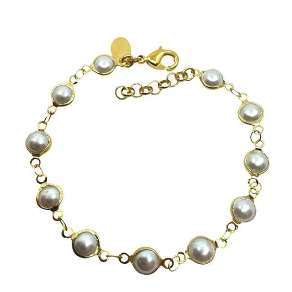 Pearl 'Coin' Bracelet: (BG3406)