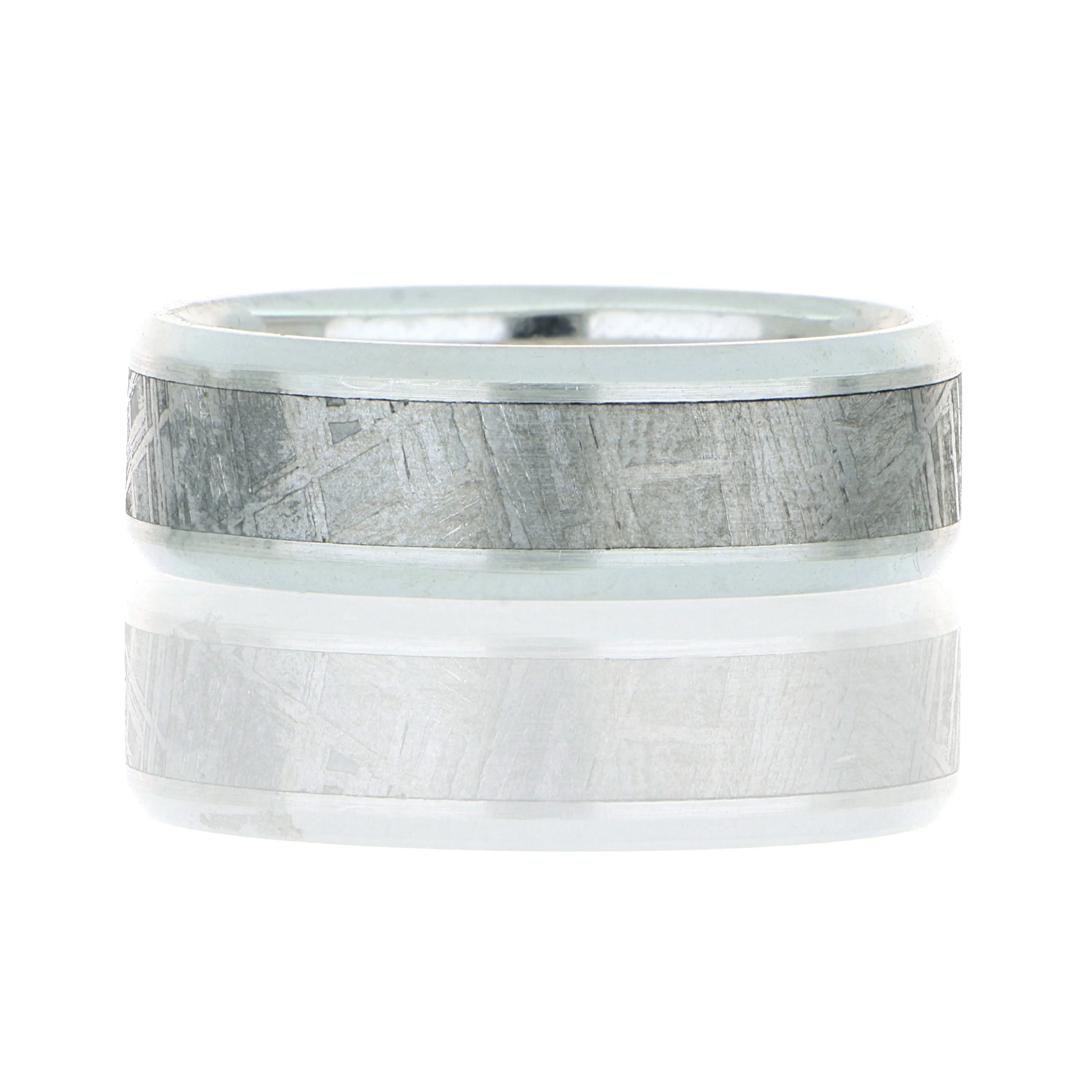 Platinum and Meteorite Men's Wedding Band