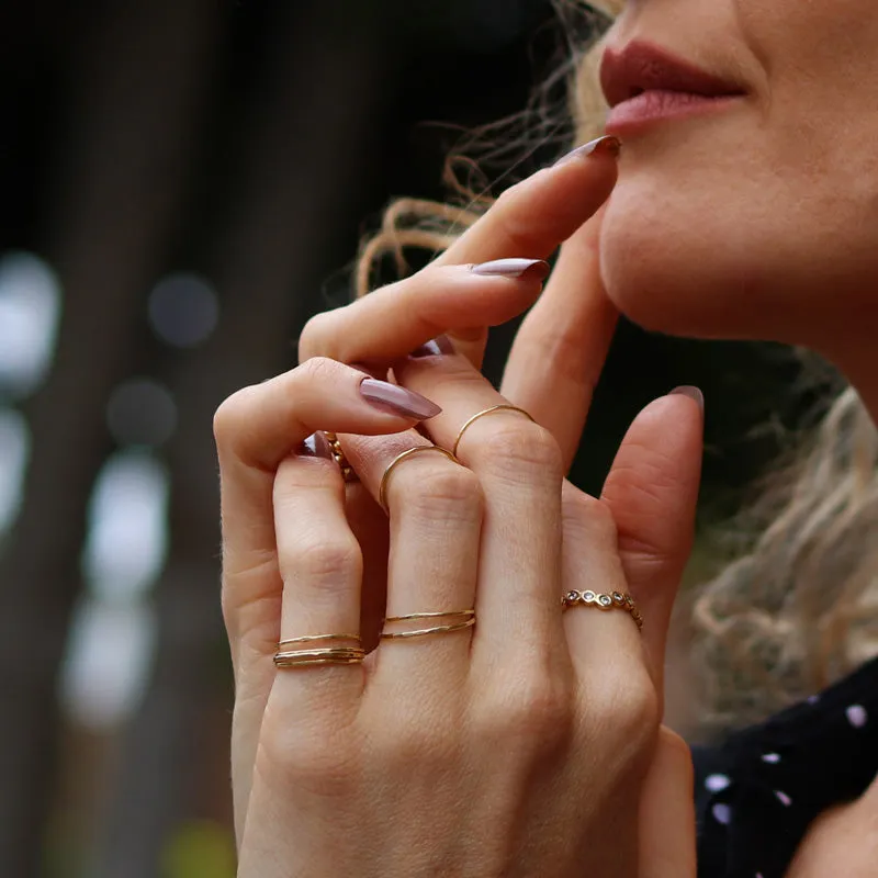 Platinum Dotty Wishbone Ring - 0.21CT