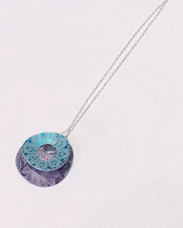 Purple & Turquoise Double Oval Pendant