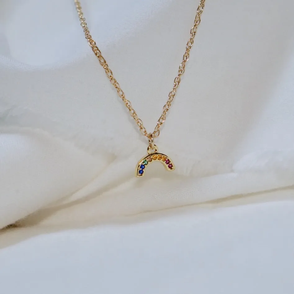 Rainbow CZ Pendant Necklace