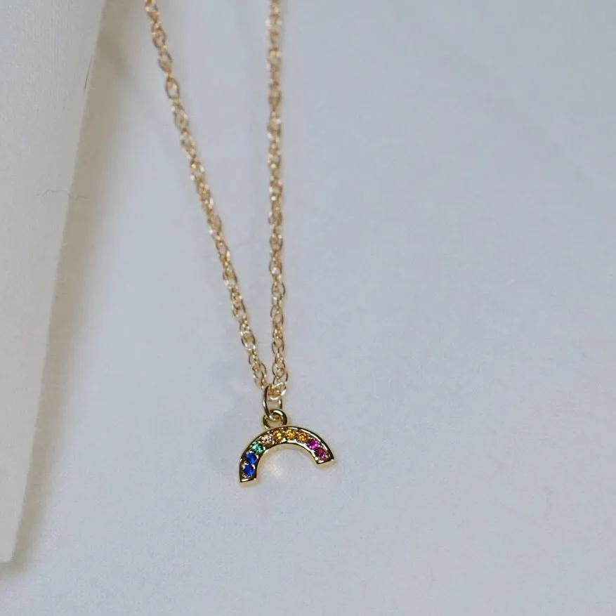 Rainbow CZ Pendant Necklace