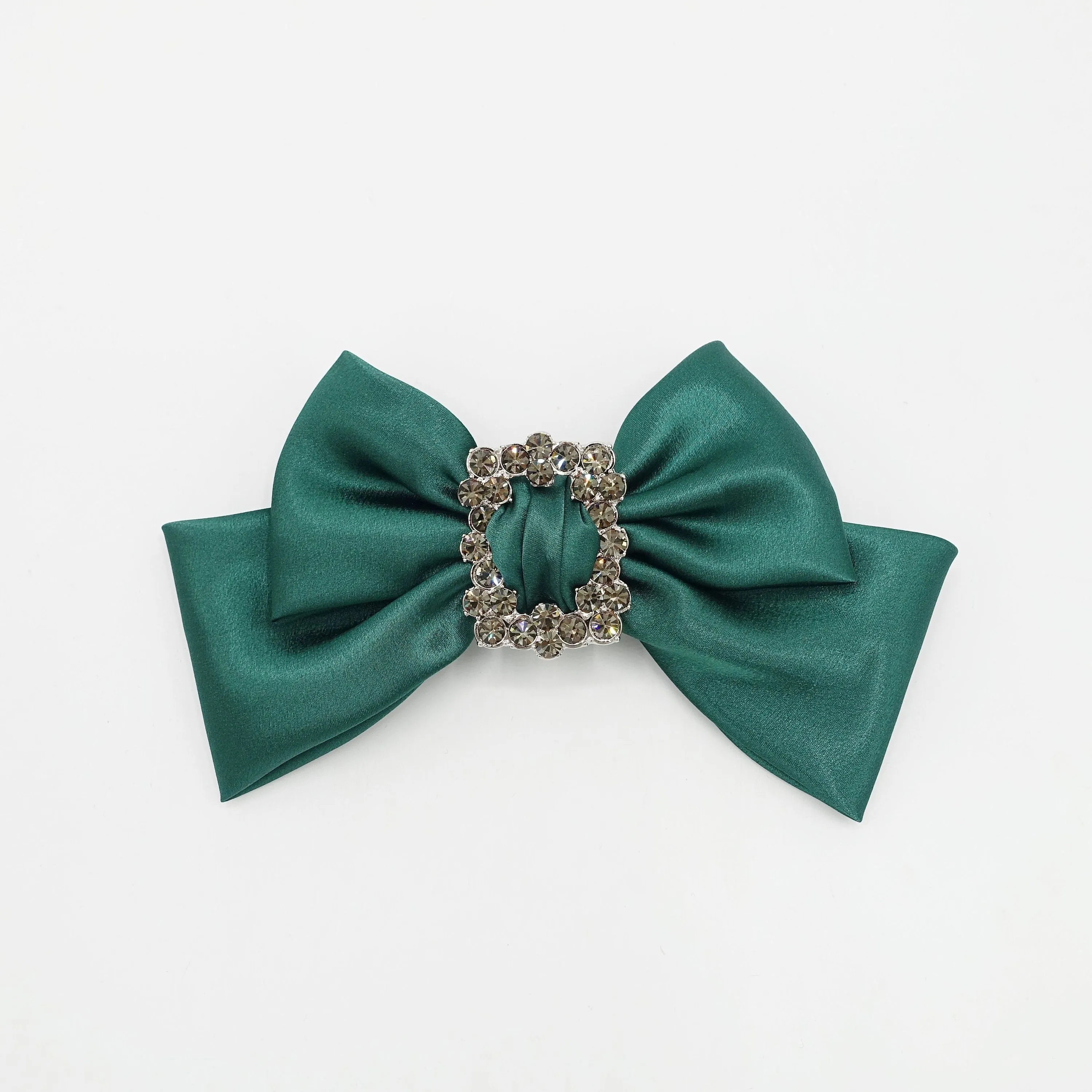 rhinestone buckle embellished satin hair bow