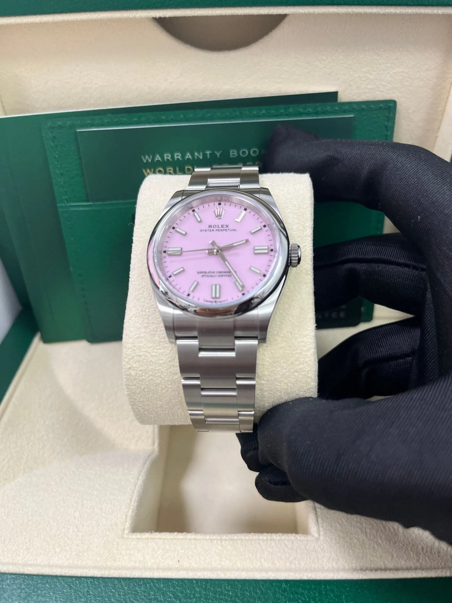 Rolex Oyster Perpetual 36 Watch - Domed Bezel - Candy Pink Index Dial - Oyster Bracelet (Ref# 126000)