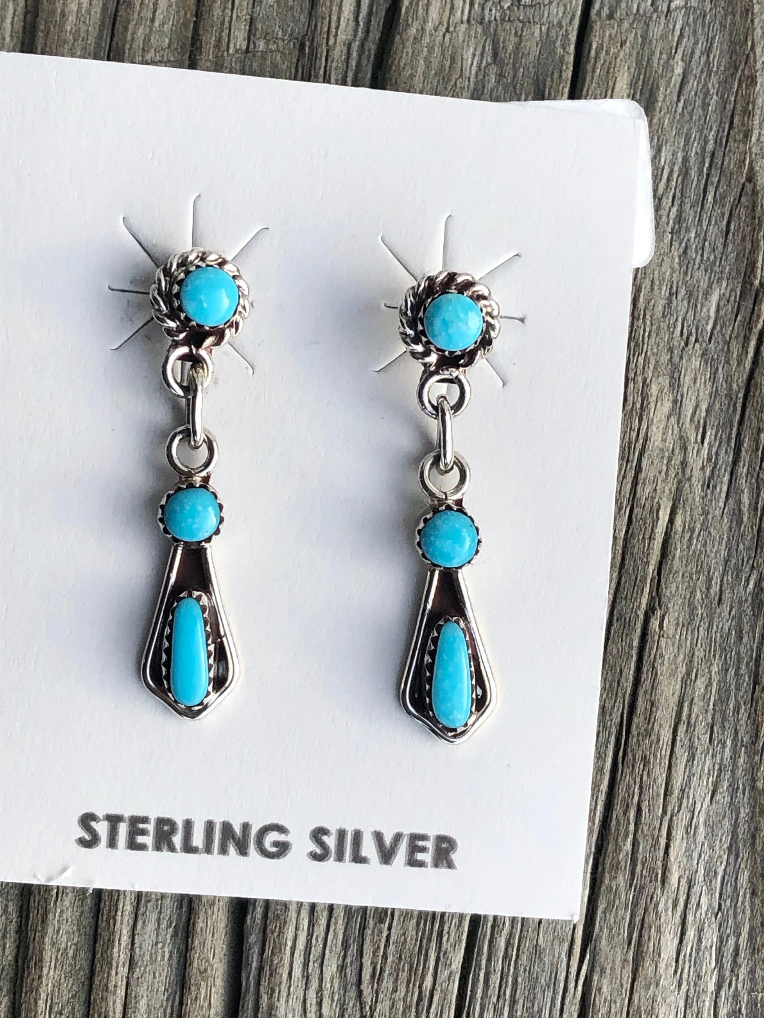 Seeping Beauty Turquoise and sterling silver stud post earrings