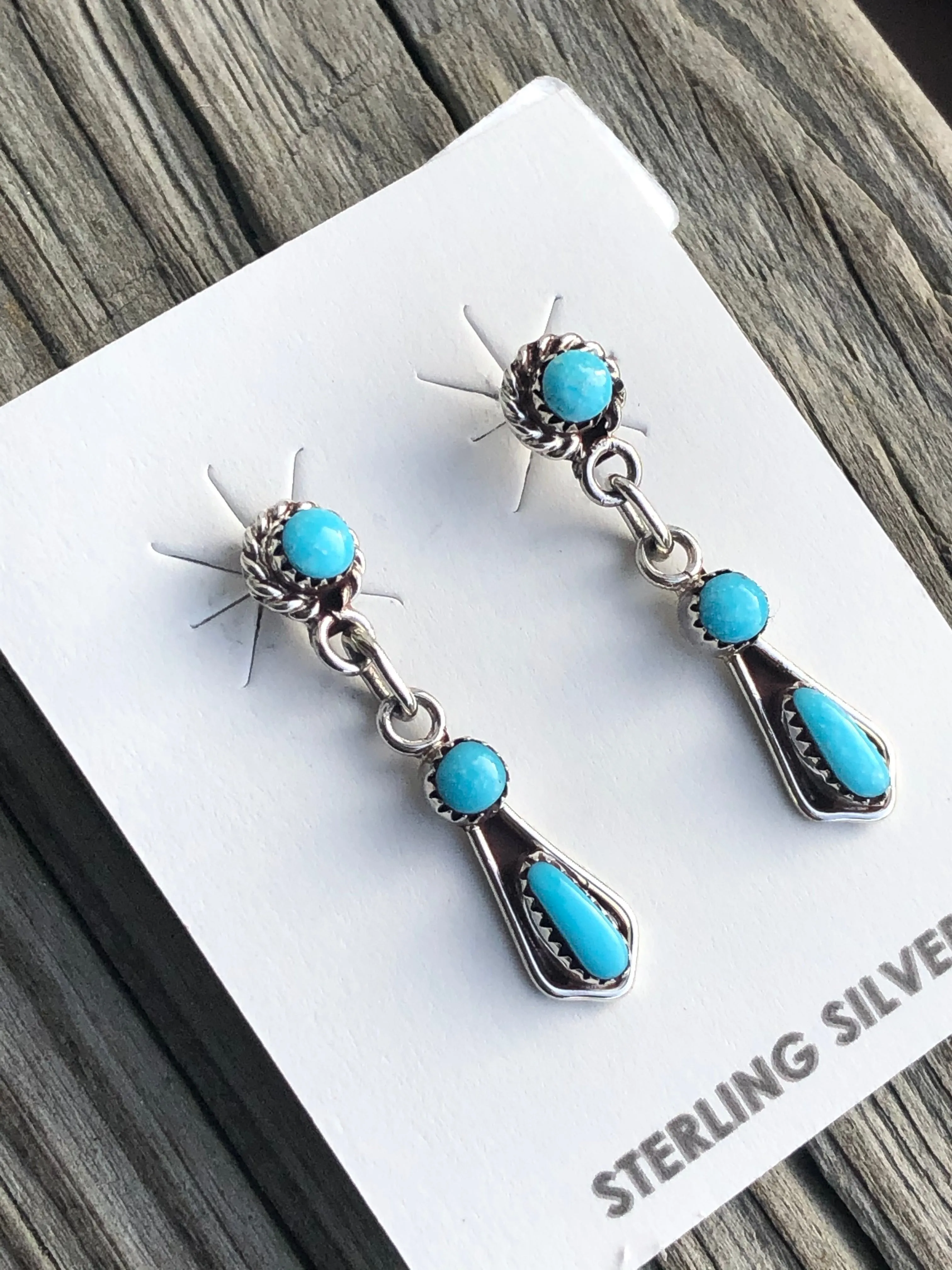 Seeping Beauty Turquoise and sterling silver stud post earrings