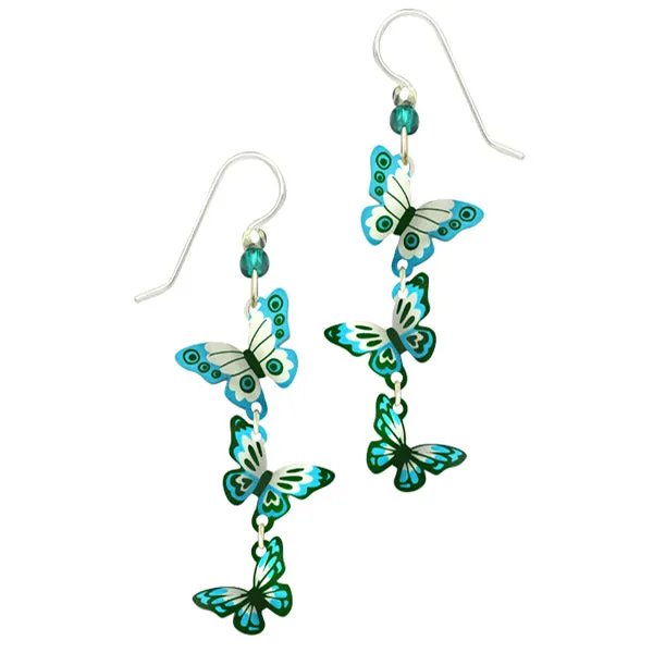 Sienna Sky Cascading Turquoise & Teal Butterflies Pierced Earrings