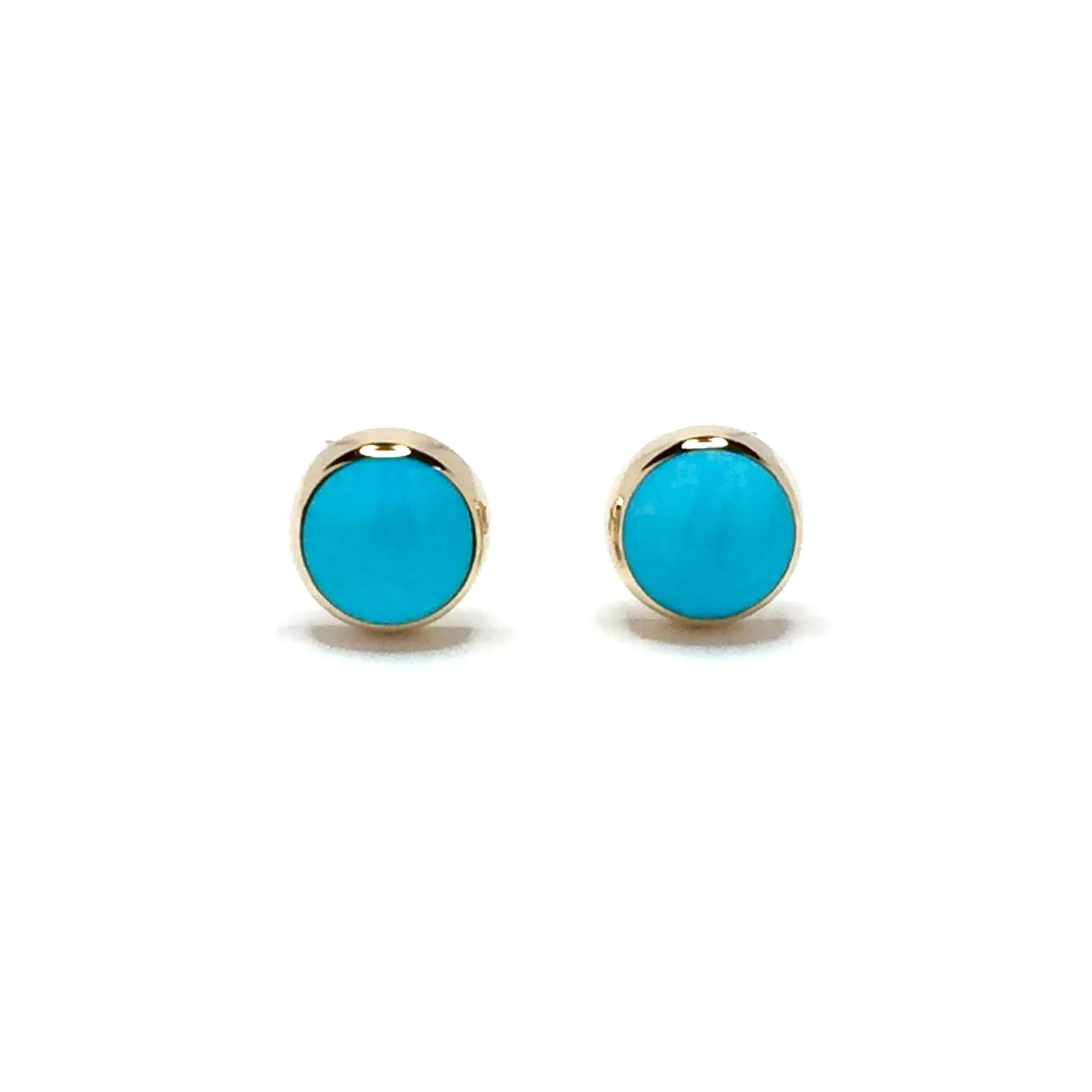 Sleeping Beauty Turquoise 6mm Round Inlaid Earrings