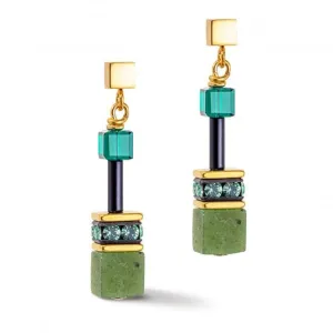 Stainless Steel Crystal Green Earrings 4905/21-0500