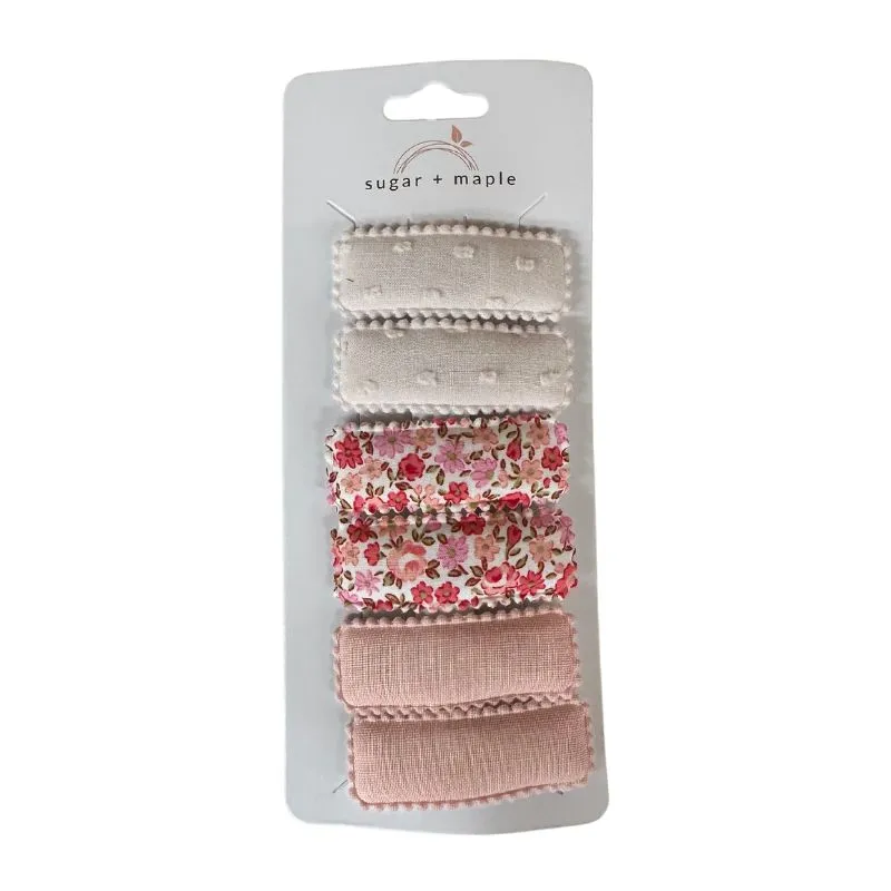 Sugar   Maple Fabric Snap Hair Clip Sets