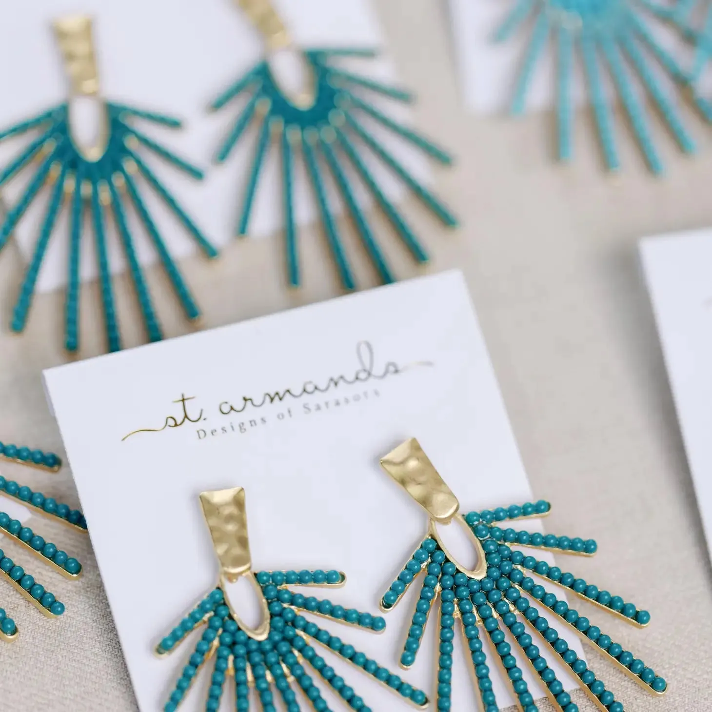 Sunburst Statement Drop Earrings