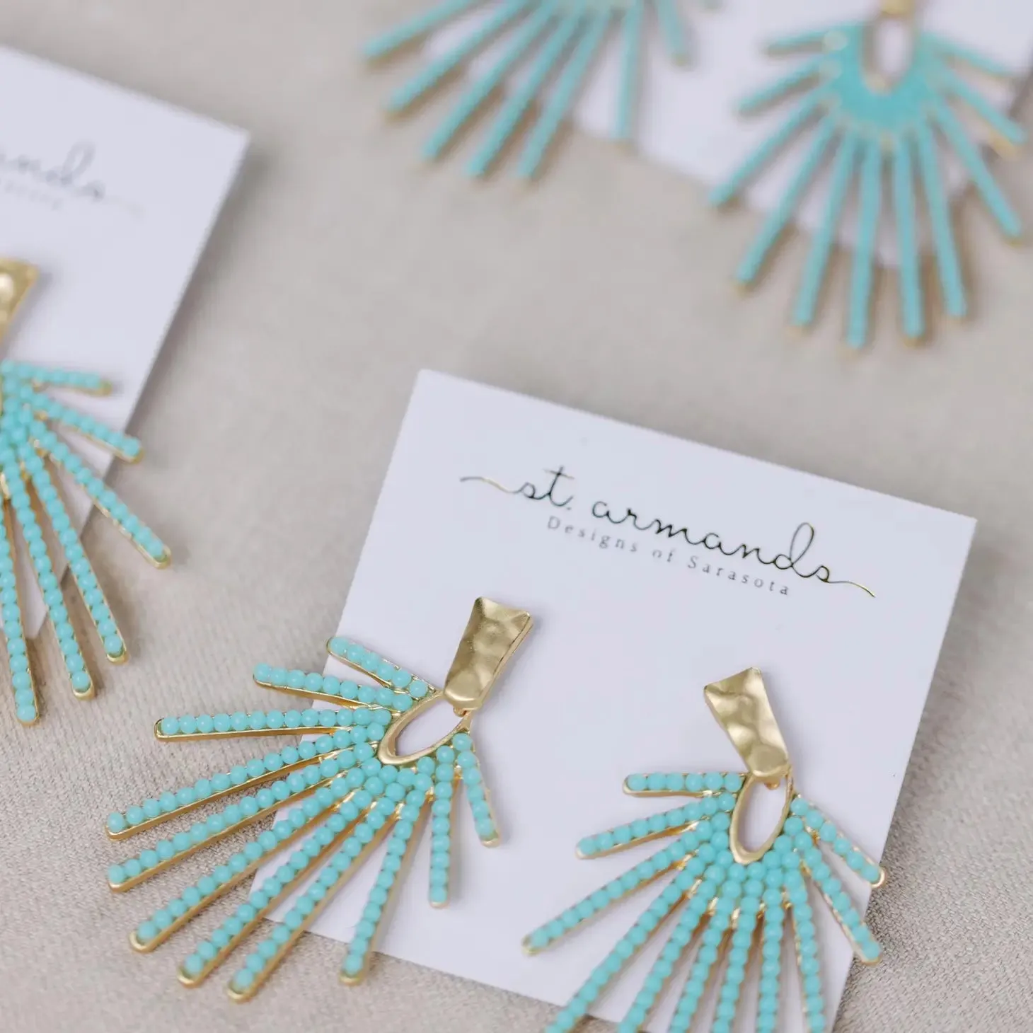 Sunburst Statement Drop Earrings