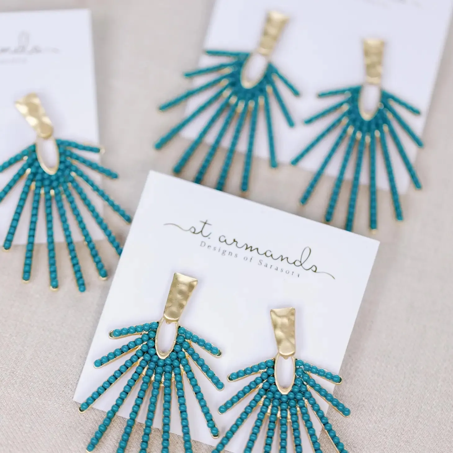 Sunburst Statement Drop Earrings