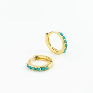 Surya Huggie Hoop Turquoise Earrings