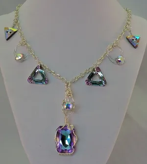 Swarovski Crystal Stunning Opalescent Purple Necklace