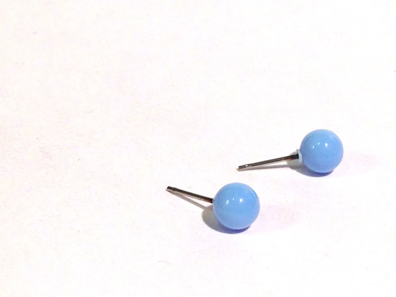 Tiny Turquoise Studs | Turquoise Stud Earrings | vintage lucite post stud earrings