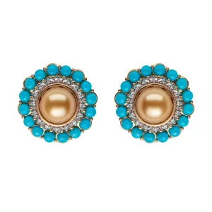 Turquoise & Pearl Earrings