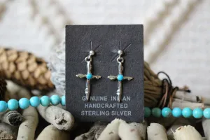 Turquoise Cross Earrings