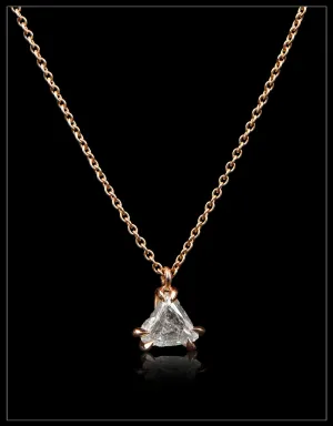 Understated Raw Diamond Rose Gold Necklace – 0.94 ct.