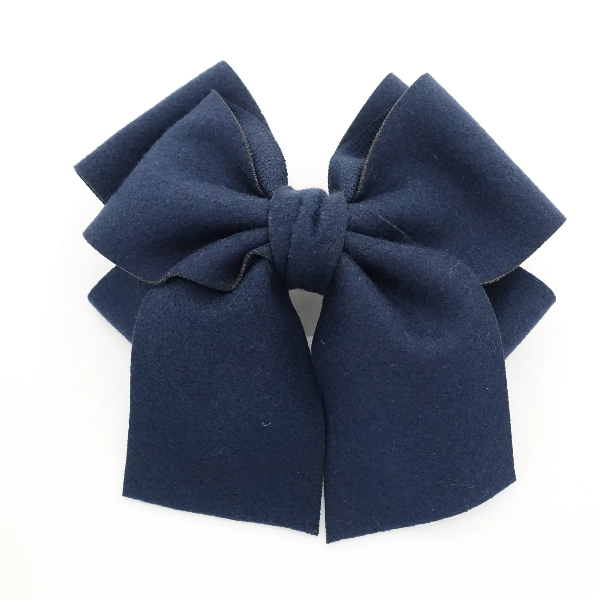 woolen layered bow V style tail hair bow french barrette for women