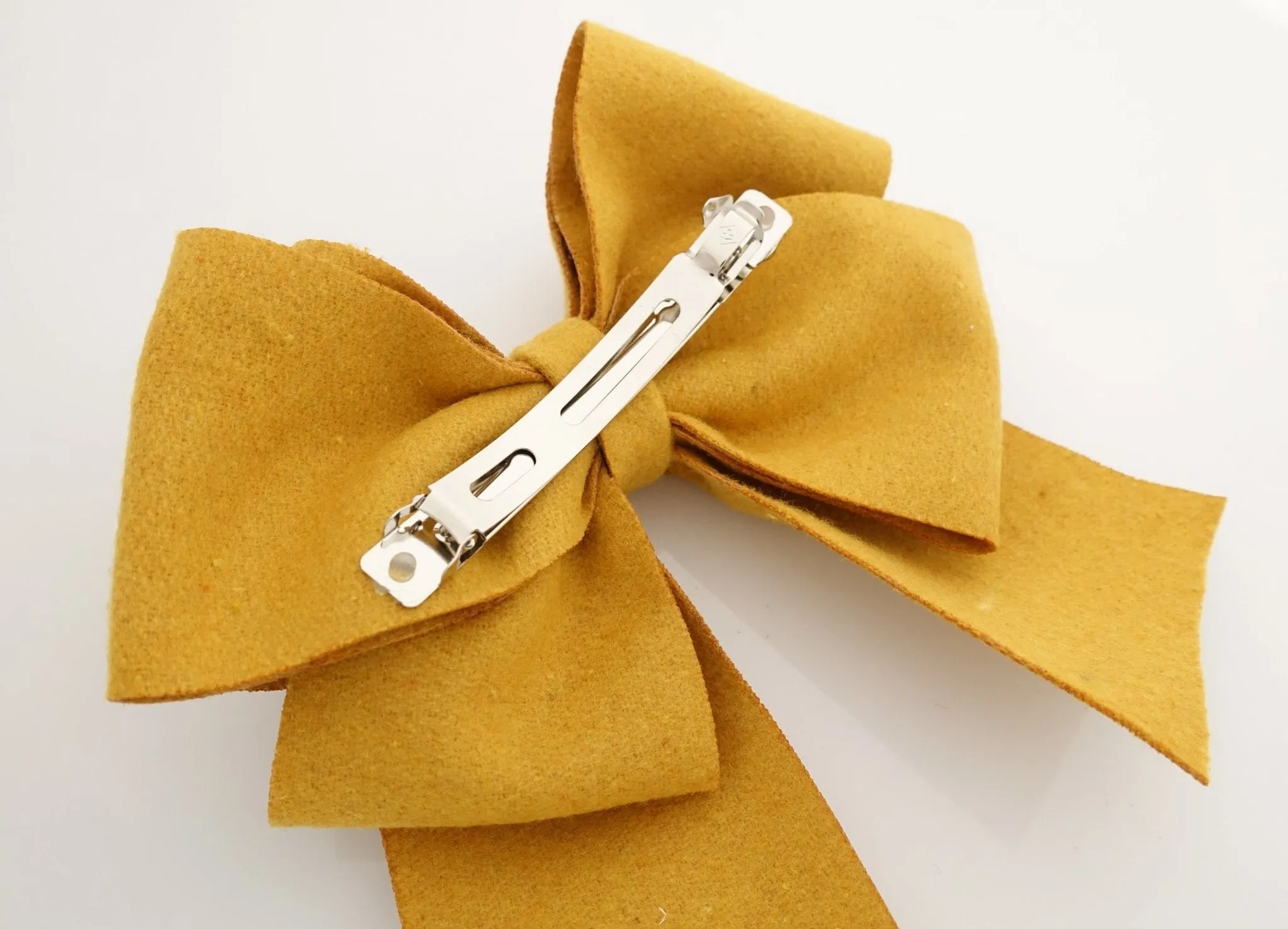 woolen layered bow V style tail hair bow french barrette for women