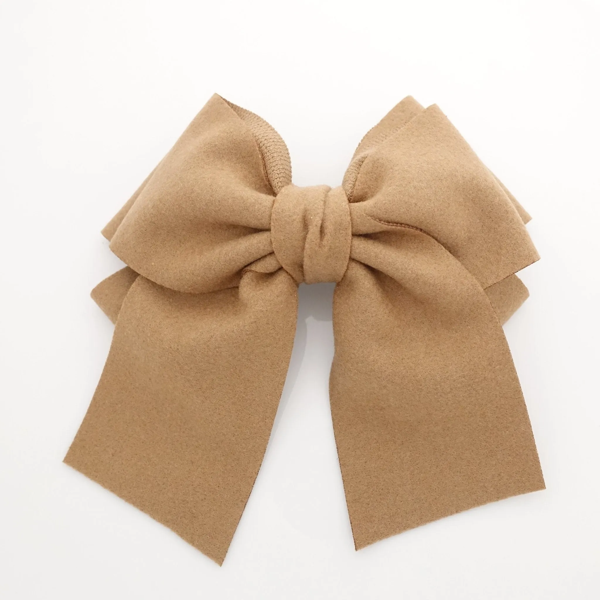 woolen layered bow V style tail hair bow french barrette for women