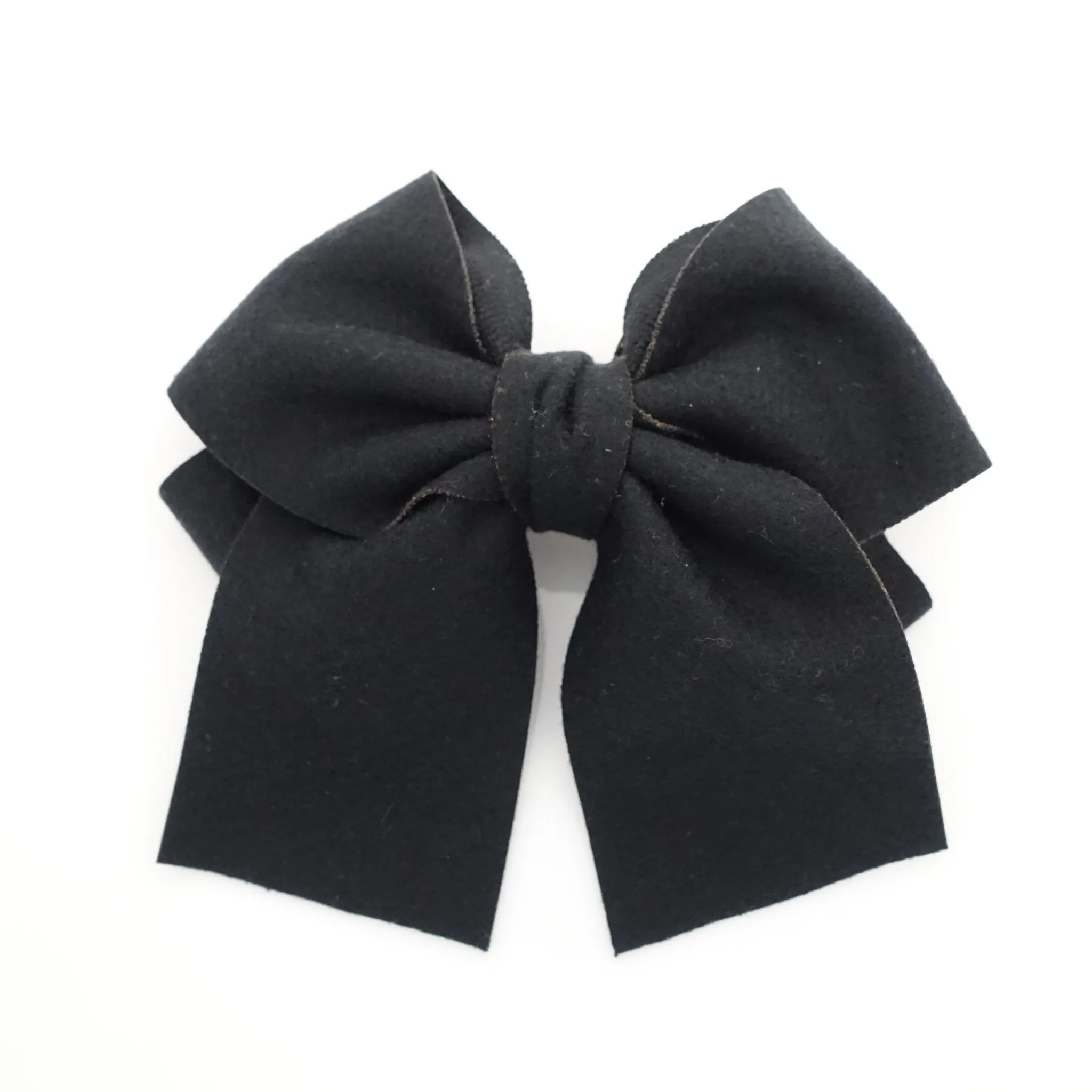 woolen layered bow V style tail hair bow french barrette for women