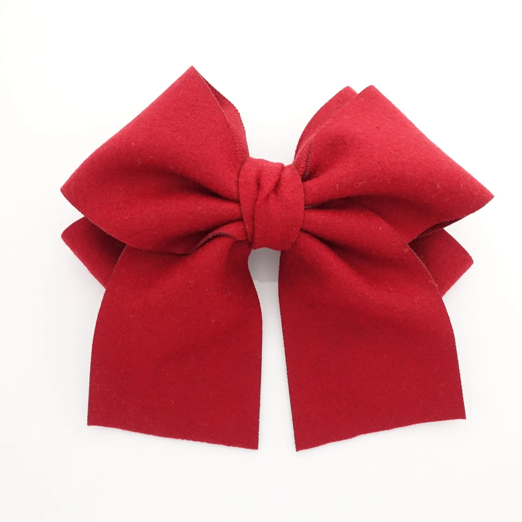 woolen layered bow V style tail hair bow french barrette for women