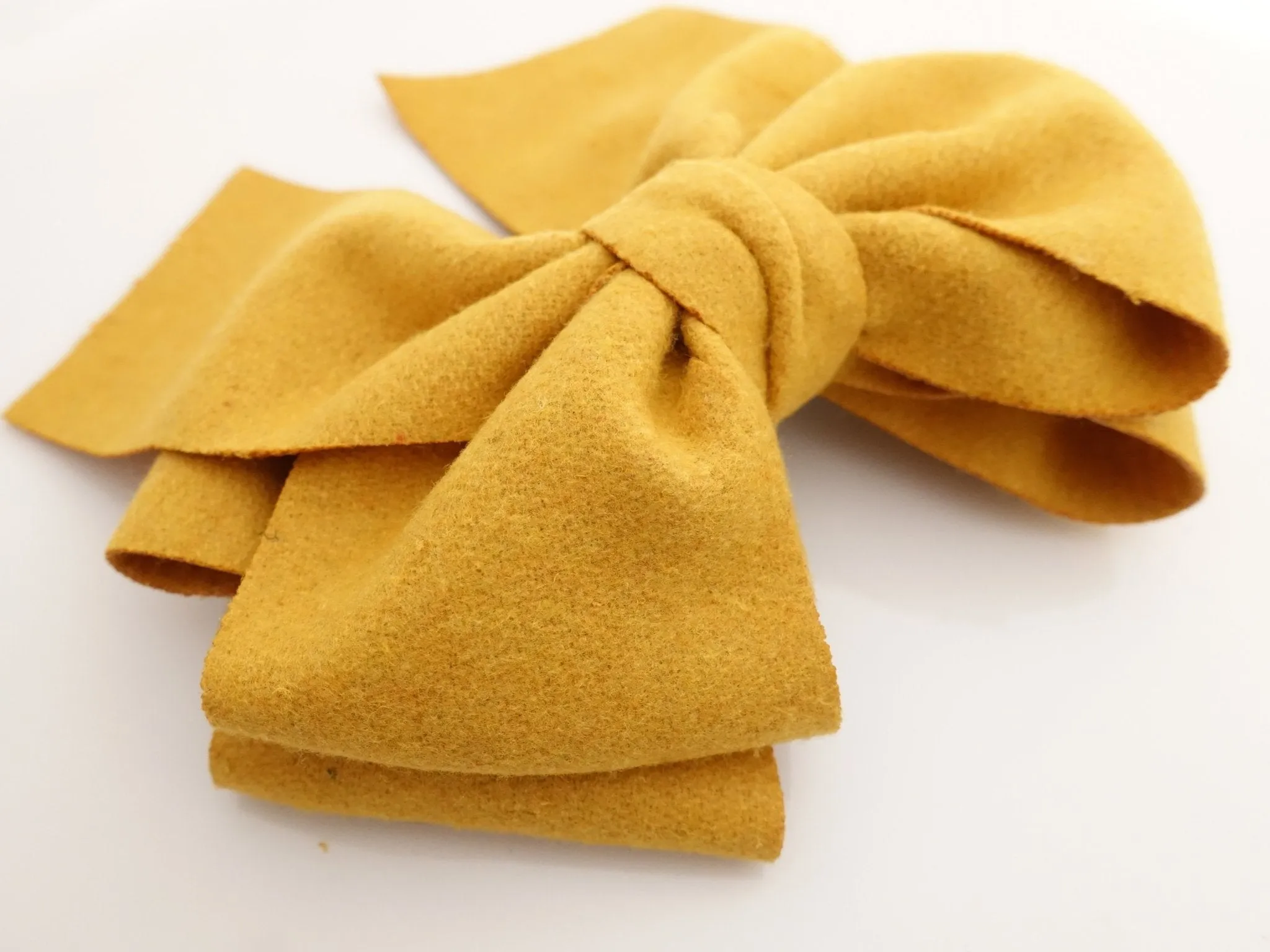 woolen layered bow V style tail hair bow french barrette for women