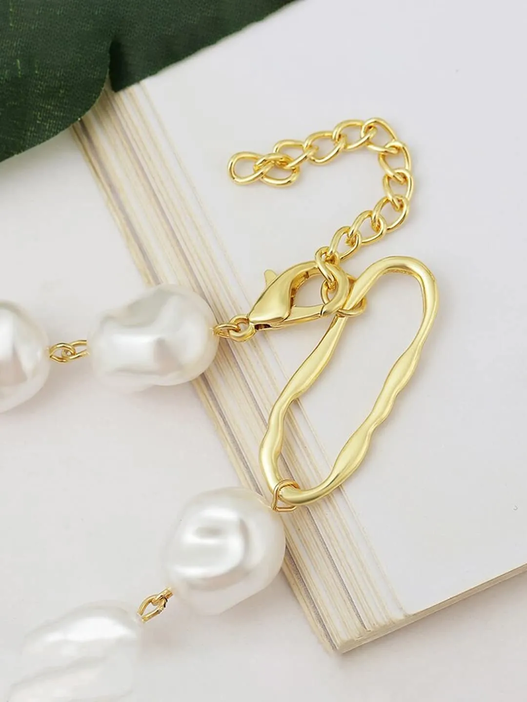 Yellow Chimes Bracelet for Women and Pearl Bracelets Girls | Gold Tone White Color Pearls Bracelet | Birthday Gift For girls and women Anniversary Gift for Wife