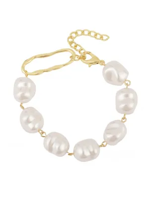 Yellow Chimes Bracelet for Women and Pearl Bracelets Girls | Gold Tone White Color Pearls Bracelet | Birthday Gift For girls and women Anniversary Gift for Wife